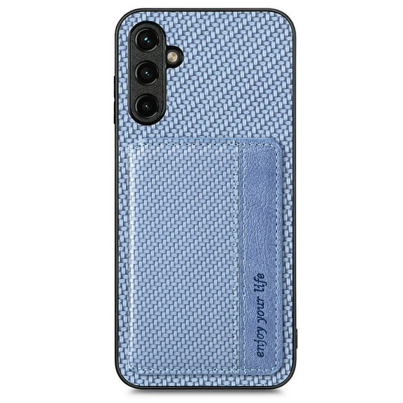 Case for Samsung Galaxy A54 5G,Decase Premium Fabric Hybrid Wallet Phone Cover RFID Blocking Card Slots Holder Shockproof Anti-Scratch Support Magnetic Car Mount - blue