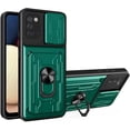 thumbnail image 1 of Case for Samsung Galaxy A71 5G with Card Holder, Heavy Duty Protection Phone Case with Magnetic Ring Kickstand Slide Camera Cover for Samsung Galaxy A71 5G LJK Green, 1 of 10