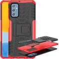 thumbnail image 1 of Case for Samsung Galaxy M52 5G, Tyre Pattern Design Hybrid TPU+PC Material Double Layer Protection Shockproof Cover with Kickstand Phone Case for Samsung Galaxy M52 5G XC Red, 1 of 12