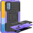 thumbnail image 1 of Case for Samsung Galaxy M52 5G, Tyre Pattern Design Hybrid TPU+PC Material Double Layer Protection Shockproof Cover with Kickstand Phone Case for Samsung Galaxy M52 5G XC Purple, 1 of 9