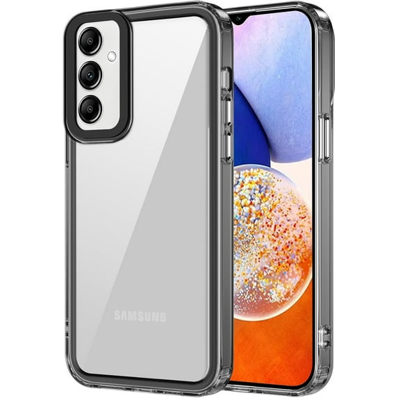 Case for Samsung Galaxy M54 5G Clear Crystal PC Hard Acrylic Back Cover for Samsung Galaxy M54 5G Transparent Case Military-Grade Protection Anti-Scratch Anti-Yellowing Case Black