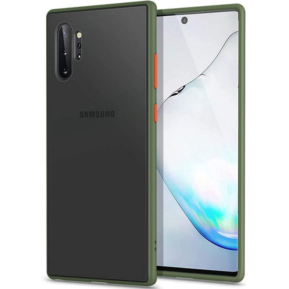 Case for Samsung Galaxy Note 10 Pro/Plus Thin Shockproof Phone Case PC Back TPU Bumper [Protect from Fingerprint/Shock/Scratch/Slip] Translucent Matte Phone Cover for Samsung Note 10 Pro/Plus -Green