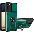 thumbnail image 1 of Case for Samsung Galaxy Note 20 5G with Card Holder, Heavy Duty Protection Phone Case with Magnetic Ring Kickstand Slide Camera Cover for Samsung Galaxy Note 20 4G/5G LJK Green, 1 of 7