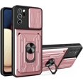 thumbnail image 1 of Case for Samsung Galaxy Note 20 Ultra 5G with Card Holder, Heavy Duty Protection Phone Case with Magnetic Ring Kickstand Slide Camera Cover for Samsung Galaxy Note 20 Ultra 4G/5G LJK Rose Gold, 1 of 8