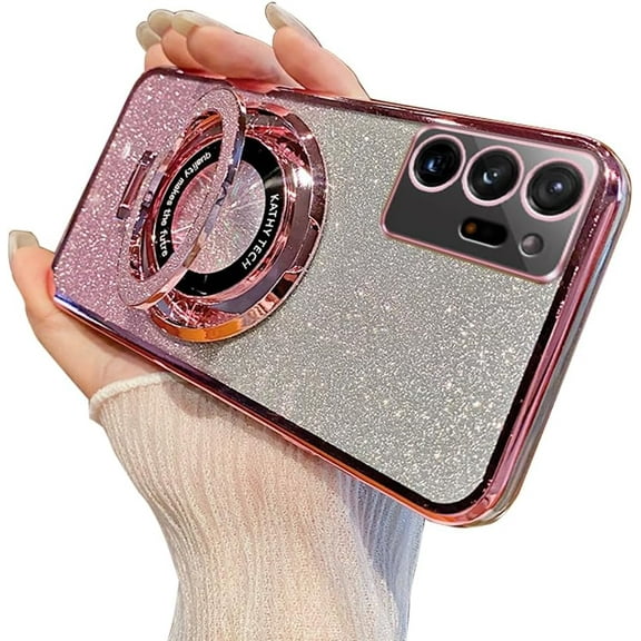 Case for Samsung Galaxy Note 20 Ultra Case Sparkle Cute with Stand Phone Case Compatible with MagSafe Slim Glitter Card Shockproof Protective Women Girls Case for Galaxy Note 20 Ultra Pink YD
