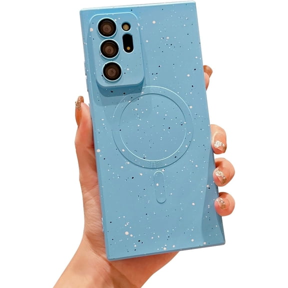 Case for Samsung Galaxy Note 20 Ultra Magnetic Polka Dot Art Note 20 Ultra Case Camera Protector Samsung Note 20 Ultra Case Soft Silicone Shockproof Cute for Women 6.9” (Baby Blue)
