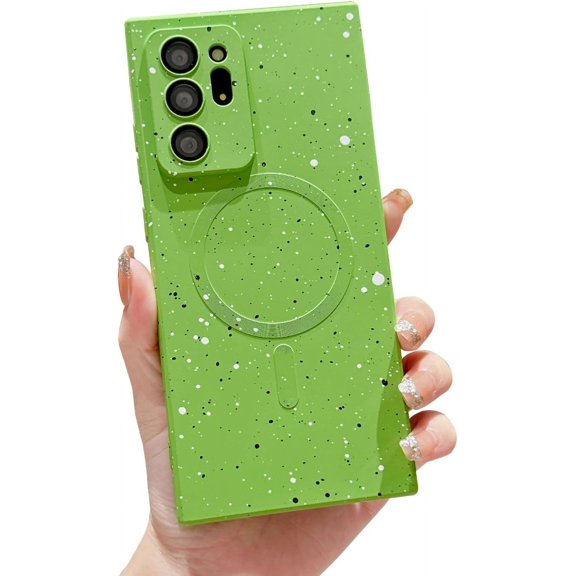 Case for Samsung Galaxy Note 20 Ultra Magnetic Polka Dot Art Note 20 Ultra Case Camera Protector Samsung Note 20 Ultra Case Soft Silicone Shockproof Cute for Women 6.9” (Green)