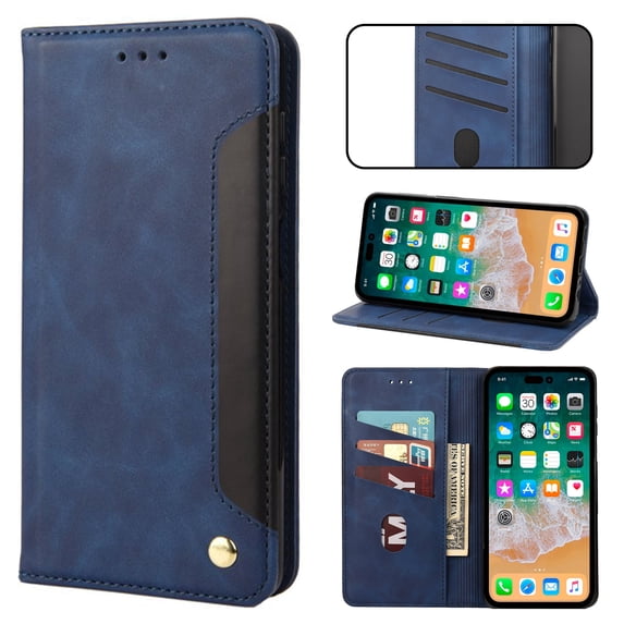 Case for Samsung Galaxy Note 20 Ultra, Vintage PU Leather Wallet Case RFID Blocking Card Slots Flip Kickstand Magnetic Closure Shockproof Folio Book Case Cover for Samsung Galaxy Note 20 Ultra,Blue