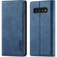 thumbnail image 1 of Case for Samsung Galaxy S10, Vintage Classic Matte Leather Wallet Case Flip Notebook Style Cover with Magnetic Closure Kickstand Card Slots - Dark Blue, 1 of 16