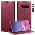 thumbnail image 1 of Case for Samsung Galaxy S10 Wallet Case, [RFID Blocking] Card Holder Stand [Shockproof TPU Interior Case] Premium PU Leather Magnetic Protective Flip Cover Compatible with Samsung Galaxy S10,
Red, 1 of 7