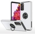 thumbnail image 1 of Case for Samsung Galaxy S20 FE 5G,Dual Layer Hard Military Phone Case with 360 Degree Ring Stand Silicone Bumper Shockproof Protective Case (Camera Protection) Magnetic Car Holder Cover-Silver, 1 of 14