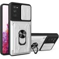 thumbnail image 1 of Case for Samsung Galaxy S20 FE with Card Holder, Heavy Duty Protection Phone Case with Magnetic Ring Kickstand Slide Camera Cover for Samsung Galaxy S20 FE LJK White, 1 of 10