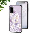 thumbnail image 1 of Case for Samsung Galaxy S20 FE, Slim Glass Case with Soft TPU Shockproof Ring Stand Flower Pattern Design Stylish Protective Cover for Samsung Galaxy S20 FE 6.5-Inch,Purple Magnolia, 1 of 9