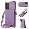thumbnail image 1 of Case for Samsung Galaxy S20 Plus 6.7" 5G 2020, Allytech Detachable Crossbody Strap Flip PU Leather Magnetic Button RFID Blocking Purse Wallet Stand Case for Samsung S20+ 5G, Purple, 1 of 8