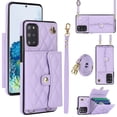 thumbnail image 1 of Case for Samsung Galaxy S20 Plus, Crossbody Wristlet Case Wallet with RFID Blocking Card Slots KickStand Flip Folio PU Leather Magnetic Protective Cover Women for Samsung Galaxy S20 Plus, Violet, 1 of 8