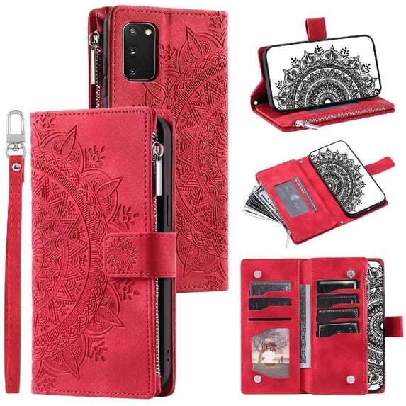 Case for Samsung Galaxy S20 Plus High Quality Clipless 2-in-1 Bottom Shell Microfibre Lining Inside Aluminium Metal Logo With Red Vertical Stripes Carbon Fibre PU Spliced With Fine Grain PU