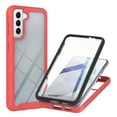 thumbnail image 1 of Case for Samsung Galaxy S21 with Built-in Screen Protector, Hybrid Rugged Full Body Drop Protection Shockproof Anti-Scratch Transparent Clear PC Back Phone Cover, Red, 1 of 6