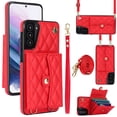 thumbnail image 1 of Case for Samsung Galaxy S21, Crossbody Wristlet Case Wallet with RFID Blocking Card Slots KickStand Flip Folio PU Leather Magnetic Protective Cover Women for Samsung Galaxy S21, Red, 1 of 9