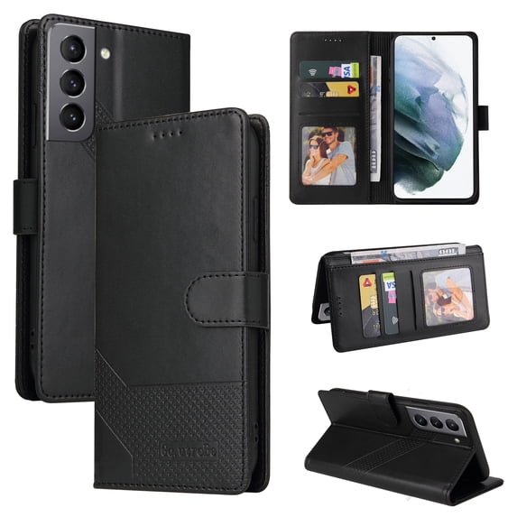 Case for Samsung Galaxy S21 FE 5G 6.4 inch 2021,Leather Card Holder Cash Pocket Flip Stand Magnetic Closure Wallet Protective Case For Samsung Galaxy S21 FE,Black
