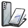 thumbnail image 1 of Case for Samsung Galaxy S21 FE with Built-in Screen Protector, Hybrid Rugged Full Body Drop Protection Shockproof Anti-Scratch Transparent Clear PC Back Phone Cover, Black, 1 of 4