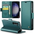 thumbnail image 1 of Case for Samsung Galaxy S21 FE Wallet Case, Retro PU Leather Flip Case with Magnetic Closure, [RFID Blocking] Card Holder and Kickstand for Men Women, TPU Shockproof Full Protective Case, Green, 1 of 11