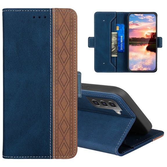 Case for Samsung Galaxy S21 Plus 5G 6.7" 2021, Allytech Flip Folio Wallet Case with Money Pocket RFID Blocking PU Leather & TPU Inner Shell with Stand Case for Galaxy S21 Plus 2021, Blue