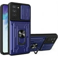 thumbnail image 1 of Case for Samsung Galaxy S21 Plus with Card Holder, Heavy Duty Protection Phone Case with Magnetic Ring Kickstand Slide Camera Cover for Samsung Galaxy S21 Plus LJK Blue, 1 of 8