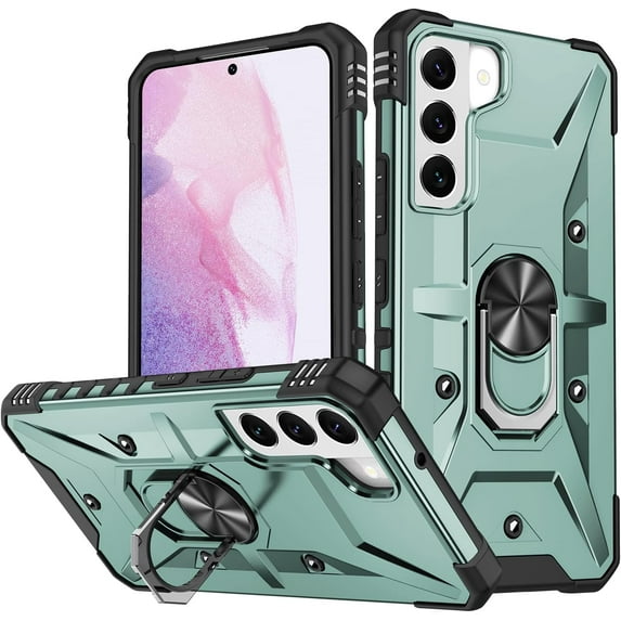 Case for Samsung Galaxy S21 Plus Case Galaxy S21+ Case Military Grade Drop Case with Kickstand Ring Magnetic Holder Shockproof Protective for Galaxy S21 Plus Phone Case (Midnight Green)
