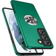 thumbnail image 1 of Case for Samsung Galaxy S21 Plus/S21+ 5G, [Built-in Camera Cover] Military Shockproof Phone Case Cover with Embedded Metal Ring Stand Kickstand [Support Magnetic Car Holder] for S21+, Green, 1 of 13