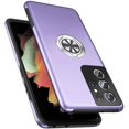 thumbnail image 1 of Case for Samsung Galaxy S21 Ultra 5G, [Built-in Camera Cover] Military Shockproof Phone Case Cover with Embedded Metal Ring Stand Kickstand [Support Magnetic Car Holder] for S21 Ultra, Purple, 1 of 7