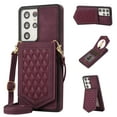 thumbnail image 1 of Case for Samsung Galaxy S21 Ultra 6.8" 5G 2021, Allytech Detachable Crossbody Strap Flip PU Leather Magnetic Button RFID Blocking Purse Wallet Stand Case for Samsung S21 Ultra 5G, Winered, 1 of 8
