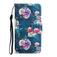 thumbnail image 1 of Case for Samsung Galaxy S22 5G, PU Leather Stand Wallet Case with Wrist Strap and Cards Slots Pocket Shockproof Protective Cover for Samsung Galaxy S22 5G 6.1 inch,Colorful Flowers, 1 of 7