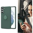 thumbnail image 1 of Case for Samsung Galaxy S22 5G, Slim Liquid Silicone Phone Case with 360 Rotatable Ring Holder Kickstand wtih Magnetic Car Mount Gel Rubber Shockproof TPU Bumper Case Cover - Dark Green, 1 of 16