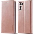 thumbnail image 1 of Case for Samsung Galaxy S22 5G, Vintage Classic Matte Leather Wallet Case Flip Notebook Style Cover with Magnetic Closure Kickstand Card Slots - Rose Gold, 1 of 16