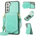 thumbnail image 1 of Case for Samsung Galaxy S22 6.1" 2022, Allytech Detachable Crossbody Strap Flip PU Leather Magnetic Button RFID Blocking Purse Wallet Stand Case for Samsung S22, Green, 1 of 11