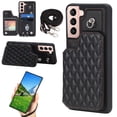 thumbnail image 1 of Case for Samsung Galaxy S22 Plus, Detachable Crossbody Strap Wallet Case with Card Slots, Stand Ring Flip PU Leather Protective Cover Lanyard for Women for Samsung Galaxy S22 Plus, Black, 1 of 12