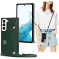 thumbnail image 1 of Case for Samsung Galaxy S22+ Plus (Not S22) with Card Slot Holder, Removable Adjustable Shoulder Strap Lanyard Crossbody Neck Purse Phone Case for Samsung Galaxy S22 Plus KB Green, 1 of 17