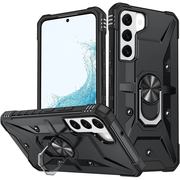 Case for Samsung Galaxy S22 Plus Case Galaxy S22+ Case Military Grade Drop Case with Kickstand Ring Magnetic Holder Shockproof Protective for Galaxy S22 Plus S22+ Phone Case (Black)