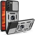 thumbnail image 1 of Case for Samsung Galaxy S22 with Slide Camera Cover,Military Grade Heavy Duty Protection Phone Case Cover with Magnetic Ring Kickstand for Samsung Galaxy S22 Silver, 1 of 8