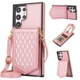 thumbnail image 1 of Case for Samsung Galaxy S22 Ultra 6.8" 2022, Allytech Detachable Crossbody Strap Flip PU Leather Magnetic Button RFID Blocking Purse Wallet Stand Case for Samsung S22 Ultra, Rosegold, 1 of 8