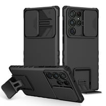 Case for Samsung Galaxy S22 Ultra 6.8 inch, Luxury Slide Lens Cover Shockproof Drop Protection Kickstand Holder Ultra Slim Lightweight Phone Case Cover for Galaxy S22 Ultra 6.8 inch,Black