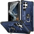 thumbnail image 1 of Case for Samsung Galaxy S22 Ultra Case Military Grade Drop Case with Kickstand Metel Ring Magnetic Holder Shockproof Protective for Galaxy S22 Ultra Phone Case (Blue), 1 of 10