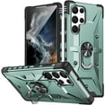 thumbnail image 1 of Case for Samsung Galaxy S22 Ultra Case Military Grade Drop Case with Kickstand Metel Ring Magnetic Holder Shockproof Protective for Galaxy S22 Ultra Phone Case (Midnight Green), 1 of 10