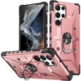 thumbnail image 1 of Case for Samsung Galaxy S22 Ultra Case Military Grade Drop Case with Kickstand Metel Ring Magnetic Holder Shockproof Protective for Galaxy S22 Ultra Phone Case (Rose Gold), 1 of 10