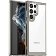 thumbnail image 1 of Case for Samsung Galaxy S22 Ultra Case Slim Dropproof [Defend from Drop/Scratch/Slip/Fingerprint] Clear Acrylic Hard Back Soft TPU Bumper Hybrid Phone Cover for Samsung S22 Ultra-Crystal Black, 1 of 8