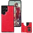 thumbnail image 1 of Case for Samsung Galaxy S22 Ultra (Not S22) with Card Holder, Minimalist Luxury PU Leather Magnetic Closure Kickstand Slim Hard Protective Case Cover for Samsung Galaxy S22 Ultra Gules-, 1 of 18