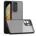 thumbnail image 1 of Case for Samsung Galaxy S22 Ultra Thin Shockproof Phone Case PC Back TPU Bumper [Protect from Fingerprint/Shock/Scratch/Slip] Translucent Matte Phone Cover for Samsung Galaxy S22 Ultra-Black, 1 of 7
