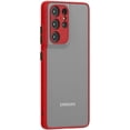 thumbnail image 1 of Case for Samsung Galaxy S22 Ultra Thin Shockproof Phone Case PC Back TPU Bumper [Protect from Fingerprint/Shock/Scratch/Slip] Translucent Matte Phone Cover for Samsung Galaxy S22 Ultra-Red, 1 of 8