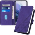 thumbnail image 1 of Case for Samsung Galaxy S22 Ultra Wallet Case with Card Holder Leather with Kickstand Card Slots Phone Case Durable Magnetic Shockproof Protective Cover for Samsung Galaxy S22 Ultra Purple YBS, 1 of 14