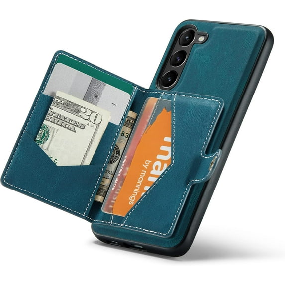 Case for Samsung Galaxy S23 5G,Detachable Magnetic Wallet Card Cash Slot Case Cover Support Wireless Charging Functional Kickstand Compatible with Samsung Galaxy S23 5G 2023 (Teal)